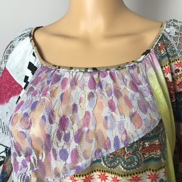 Sacred Threads Patchwork Boho Blouse Size: Small - Picture 3 of 9